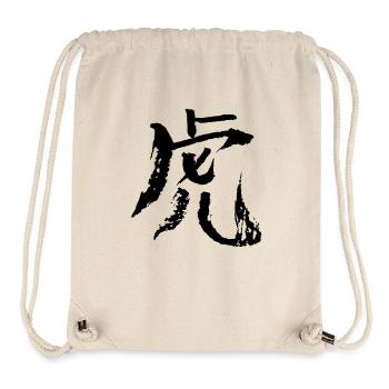 Tiger (Chinesisches Tierkreiszeichen) TUSCHE - Stanley/Stella recycelter Gym Bag - Naturweiß - Vorne