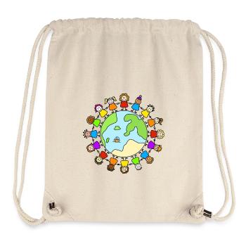 one world - Weltkindertag - Stanley/Stella recycelter Gym Bag - Naturweiß - Vorne