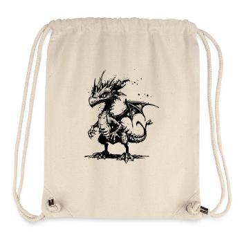 Cooler kleiner vintager Drache mit Flügel - Stanley/Stella recycelter Gym Bag - Naturweiß - Vorne