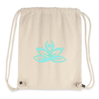 Yoga Shirt / Lotusblüte mint türkis blau - Stanley/Stella recycelter Gym Bag - Naturweiß - Vorne