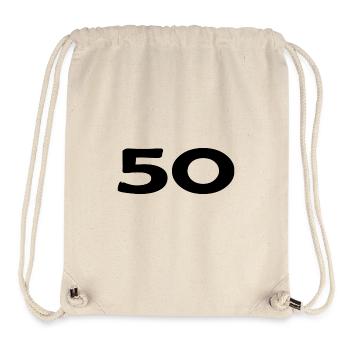 50. 50 JAHRE. 50-JÄHRIGES JUBILÄUM. 50-JÄHRIGES JUBILÄUM. - Stanley/Stella recycelter Gym Bag - Naturweiß - Vorne