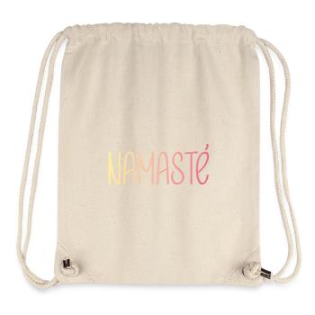 Yoga Shirt Namaste / Verlauf pink gelb - Stanley/Stella recycelter Gym Bag - Naturweiß - Vorne
