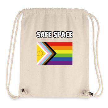 SAFE SPACE Inklusive Pride-Fortschrittsflagge - Stanley/Stella recycelter Gym Bag - Naturweiß - Vorne