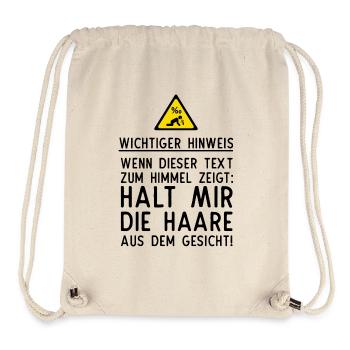 Wichtiger Hinweis - Stanley/Stella recycelter Gym Bag - Naturweiß - Vorne