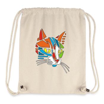 Chat tribal - Sac à cordon recyclé Stanley/Stella - blanc naturel - Devant