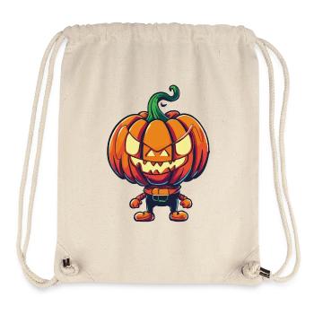 Halloween-Kürbis - Stanley/Stella recycelter Gym Bag - Naturweiß - Vorne
