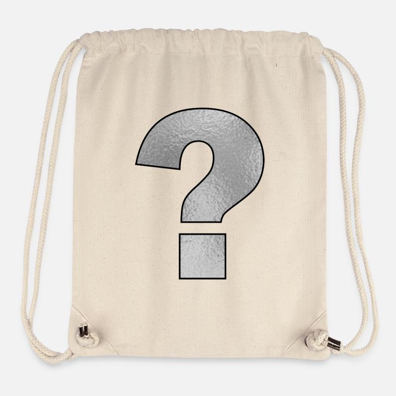 Punctuation Mark Question Mark Silver - Stanley/Stella Recycled Gym Bag - natural