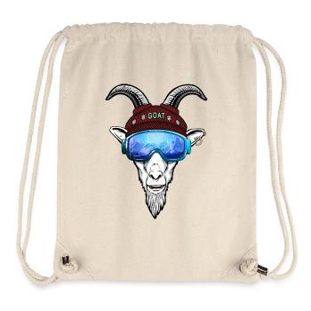 Chèvre en robe de montagne drôle - Sac à cordon recyclé Stanley/Stella - blanc naturel - Devant