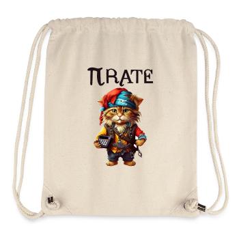 Pi day Pirate Cat - Stanley/Stella Recycled Gym Bag - natural - Front