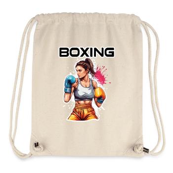 Boxerin / Sport / Kampf / Arena / Boxring / Fäuste - Stanley/Stella recycelter Gym Bag - Naturweiß - Vorne