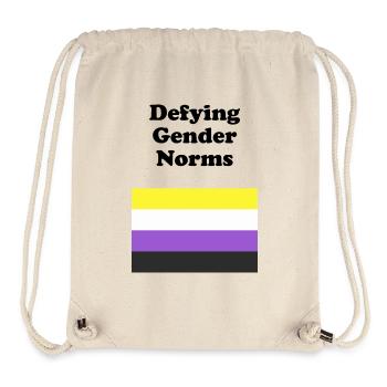 Drapeau non binaire défiant les normes de genre - Sac à cordon recyclé Stanley/Stella - blanc naturel - Devant