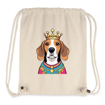 « Têtes couronnées » - Beagle - Sac à cordon recyclé Stanley/Stella - blanc naturel - Devant