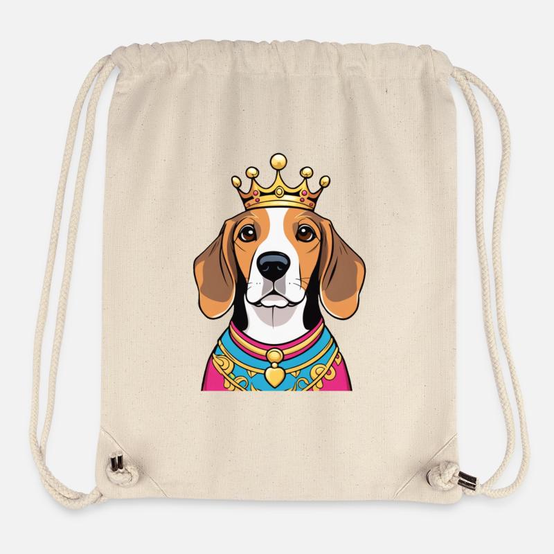 "Crowned Heads" - Beagle - Stanley/Stella Recycled Gym Bag - natural