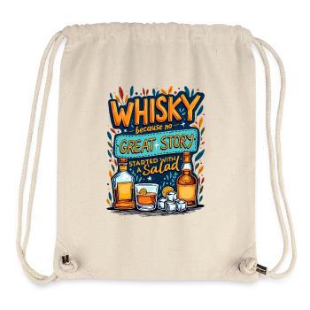 WHISKY WEIL KEINE GROSSE GESCHICHTE MIT EINEM SALAT BEGANN - Stanley/Stella recycelter Gym Bag - Naturweiß - Vorne
