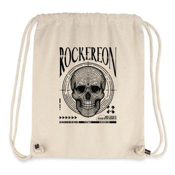 Rockereon Oeuvre Numérique Crâne Rétro Futuriste - Sac à cordon recyclé Stanley/Stella - blanc naturel - Devant