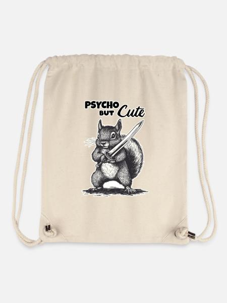 Cute but Psycho - Stanley/Stella recycelter Gym Bag - Naturweiß