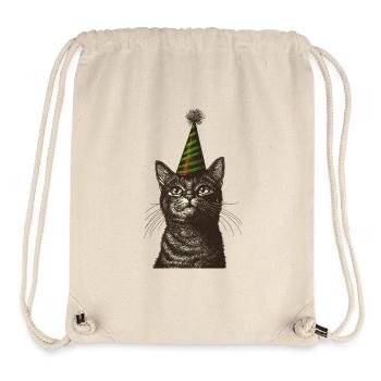 Ce chat est tellement fuuuuuuu Happy - Sac à cordon recyclé Stanley/Stella - blanc naturel - Devant