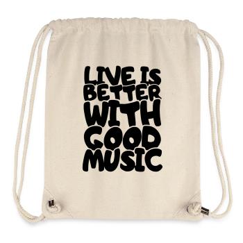 Das Leben ist besser mit guter Musik # - Stanley/Stella recycelter Gym Bag - Naturweiß - Vorne