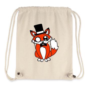 Fuchs Rotfuchs Sir Mr. Zylinder Hut Monokel Brille - Stanley/Stella recycelter Gym Bag - Naturweiß - Vorne