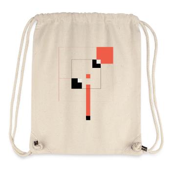 Poésie carrée en rouge corail - Sac à cordon recyclé Stanley/Stella - blanc naturel - Devant