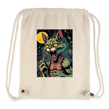 Karaoke Cat 1 - Stanley/Stella Recycled Gym Bag - natural - Front