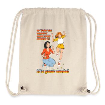If youre happy and you know it... - Stanley/Stella recycelter Gym Bag - Naturweiß - Vorne