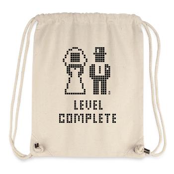 Level Complete (Hochzeit / JGA / Pixel / B) - Stanley/Stella recycelter Gym Bag - Naturweiß - Vorne