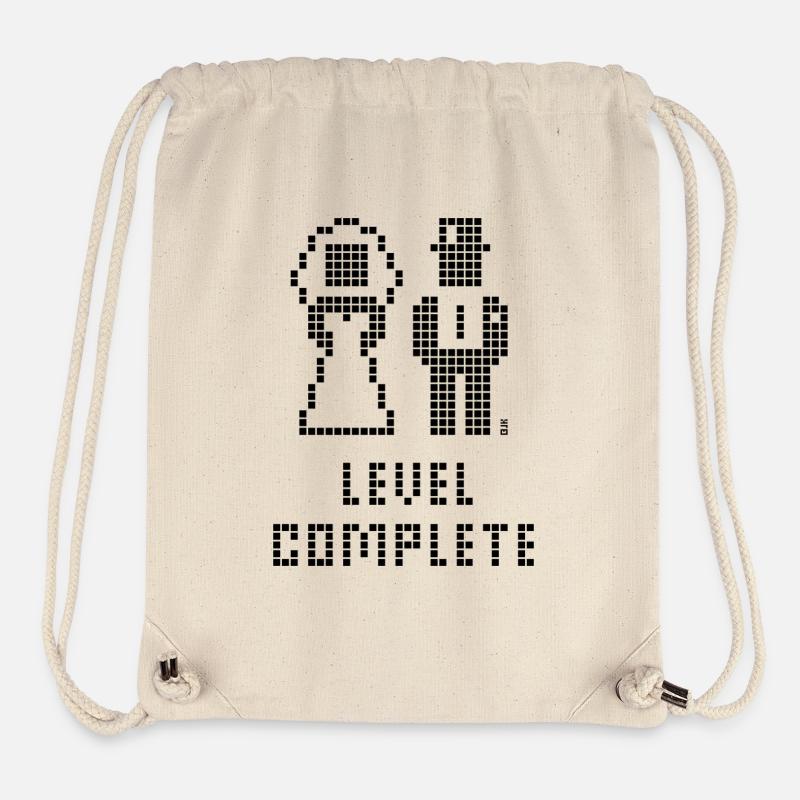 Level Complete (Hochzeit / JGA / Pixel / B) - Stanley/Stella recycelter Gym Bag - Naturweiß