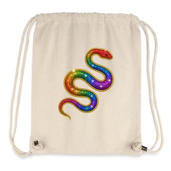Regenbogen Glitzer Schlange - Stanley/Stella recycelter Gym Bag - Naturweiß - Vorne