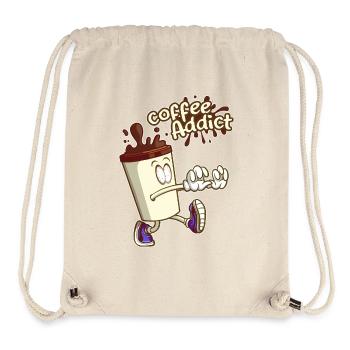 Kaffee Süchtiger, Cartoon Cartoon - Stanley/Stella recycelter Gym Bag - Naturweiß - Vorne