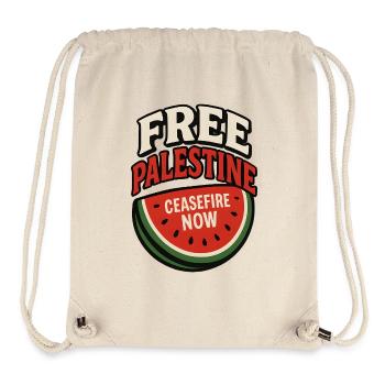 Paix Palestine Cessez le Feu Pastèque - Sac à cordon recyclé Stanley/Stella - blanc naturel - Devant