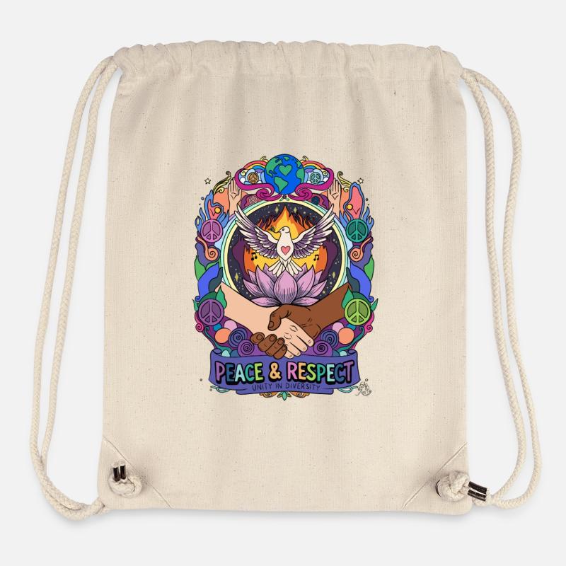 Peace and respect: unity in diversity - Stanley/Stella Recycled Gym Bag - natural