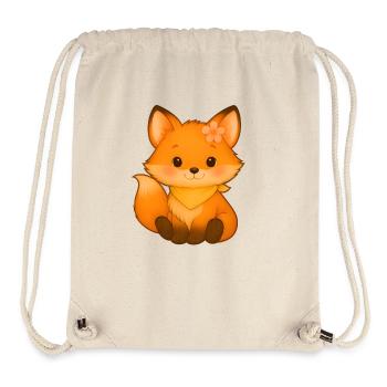 Kleiner Fuchs mit Blume und Halsband - Stanley/Stella recycelter Gym Bag - Naturweiß - Vorne