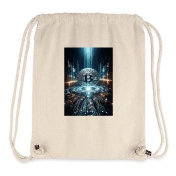 Cyber Bitcoin Vortex – Design futuriste - Sac à cordon recyclé Stanley/Stella - blanc naturel - Devant