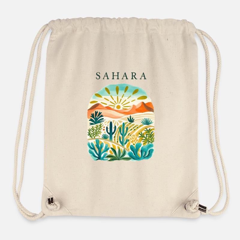 Sahara Wüstenlandschaft Sonnenaufgang - Stanley/Stella recycelter Gym Bag - Naturweiß