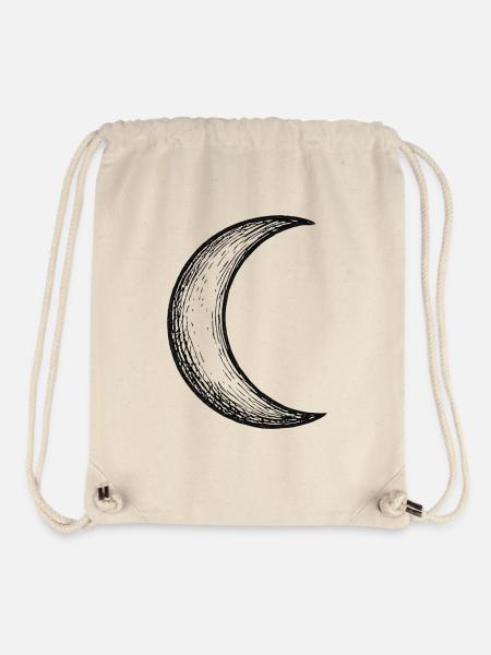 Hand Drawn Crescent Moon Sketch - Stanley/Stella Recycled Gym Bag - natural