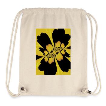 Fleur jaune noire - Sac à cordon recyclé Stanley/Stella - blanc naturel - Devant