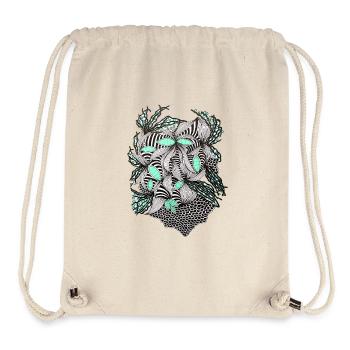 Linienblumen Muster Mintakzent - Stanley/Stella recycelter Gym Bag - Naturweiß - Vorne