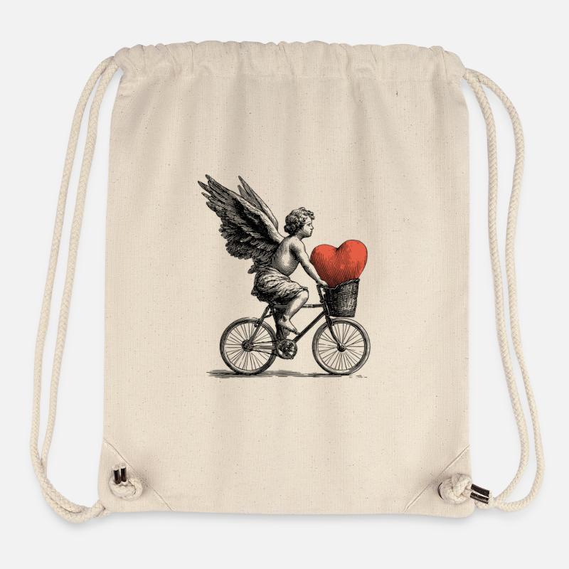 Ange du cœur à vélo - Sac à cordon recyclé Stanley/Stella - blanc naturel