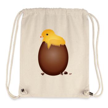 Schokoladen-Osterei mit süßem Küken - Stanley/Stella recycelter Gym Bag - Naturweiß - Vorne
