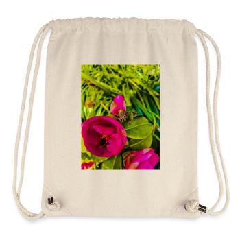 Rosa Rosen im grünen Garten - Stanley/Stella recycelter Gym Bag - Naturweiß - Vorne