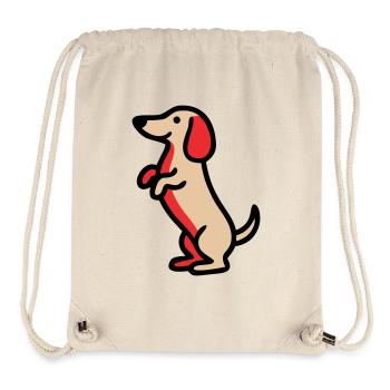 Süßer Dackel Hund Männchen Comic - Stanley/Stella recycelter Gym Bag - Naturweiß - Vorne