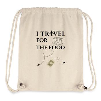 Je voyage pour la nourriture - Sac à cordon recyclé Stanley/Stella - blanc naturel - Devant