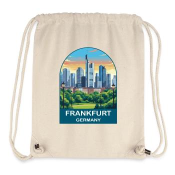 Poster de voyage vintage de la Skyline de Francfort, Allemagne - Sac à cordon recyclé Stanley/Stella - blanc naturel - Devant