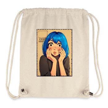 Portrait surprise aux cheveux bleus - Sac à cordon recyclé Stanley/Stella - blanc naturel - Devant