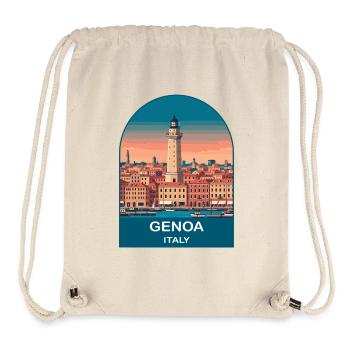 Genua, Italien Vintage-Reiseplakat-Kunst - Stanley/Stella recycelter Gym Bag - Naturweiß - Vorne