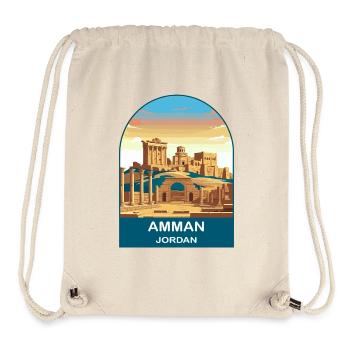 Amman Jordan Citadel Vintage Travel Poster Art - Stanley/Stella Recycled Gym Bag - natural - Front