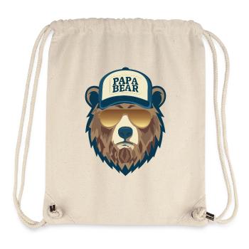 with sunglasses : Papa Bear - Stanley/Stella Recycled Gym Bag - natural - Front