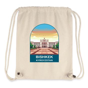 Bischkek-Kirgisistan Vintage-Stadtreise-Poster - Stanley/Stella recycelter Gym Bag - Naturweiß - Vorne