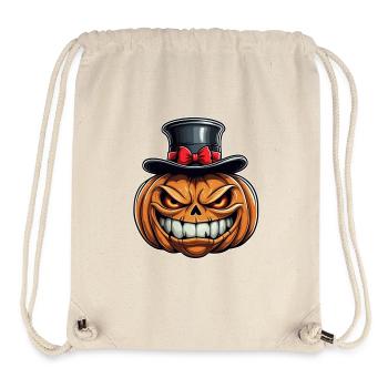 Funny grinning Halloween pumpkin with top hat - Stanley/Stella Recycled Gym Bag - natural - Front